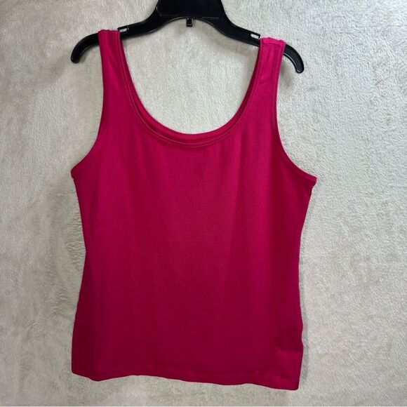 Talbots Pink Tank Top Cami‎ Layering Cotton/Modal/Spandex Size L Petite - Picture 1 of 6